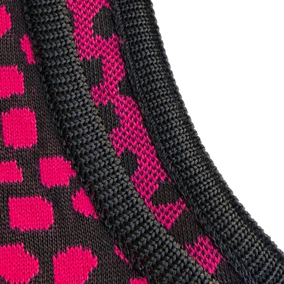 NWOT St. John Santana Knit Pink Black Animal Print Sleeveless Shell Tank Top L - Picture 3 of 11